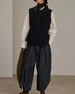 Soeur Vestes, Manteaux-Chicago Virgin Wool Sleeveless Jacket Bleu marine