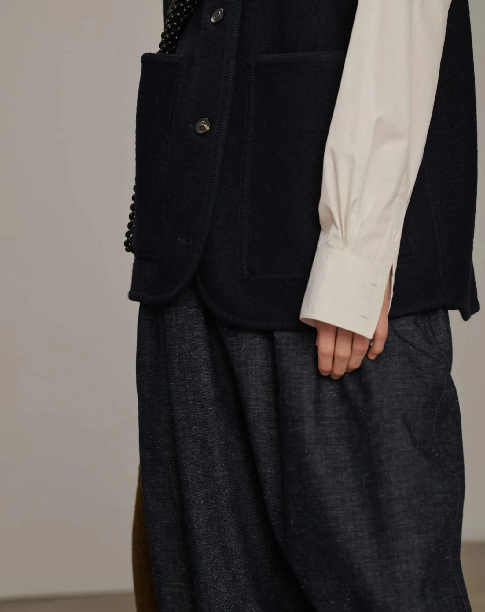 Soeur Vestes, Manteaux-Chicago Virgin Wool Sleeveless Jacket Bleu marine