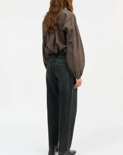 Skall Studio Blouses, Chemises-Cilla Blouse Organic Cotton Checkered Vert foncé