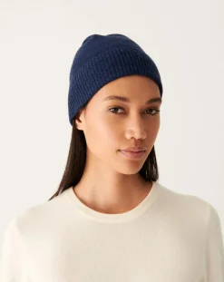 Bompard Bonnets, Cagoules, Gants-Classic Cashmere Beanie Bleu marine