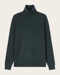 Bompard Pulls, Gilets-Classic Cashmere Roll Neck Sweater Gris anthracite