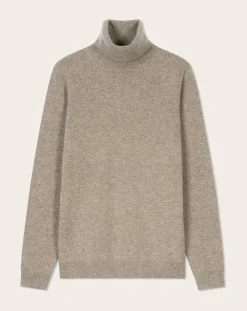 Bompard Pulls, Gilets-Classic Cashmere Roll Neck Sweater Beige