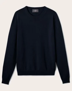 Bompard Pulls, Gilets-Classic Cashmere Round Neck Sweater Bleu marine