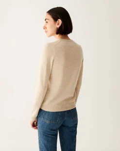 Bompard Pulls, Gilets-Classic Cashmere Round Neck Sweater Naturel