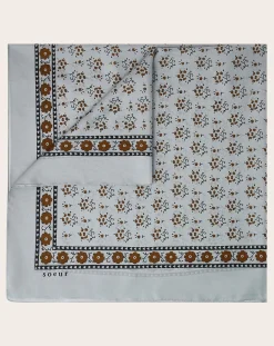 Soeur Echarpes, Foulards-Classic Silk Scarf Bleu Glacier