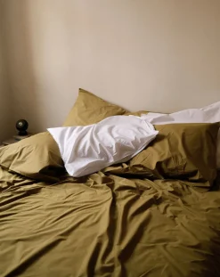 Suite 702 Linge De Lit-Comforter cover in organic percale Khaki