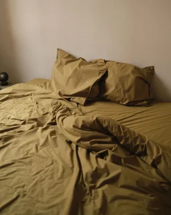 Suite 702 Linge De Lit-Comforter cover in organic percale Khaki