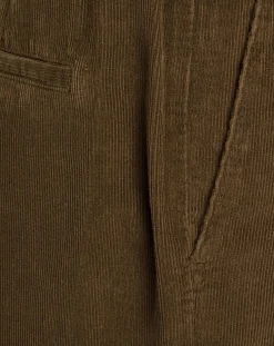 Pomandère Pantalons, Jeans-Corduroy Elastic Pants Vert kaki