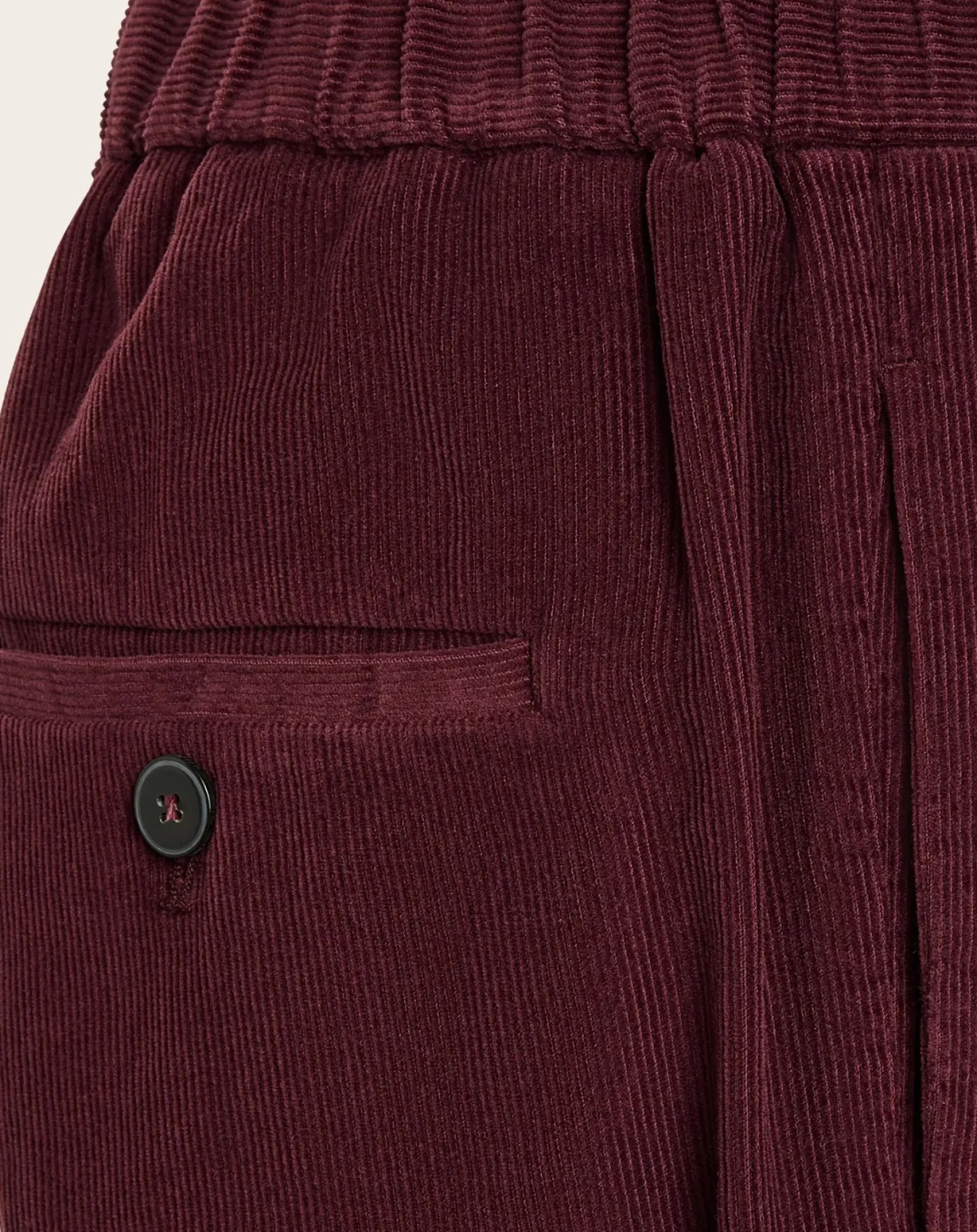 Pomandère Pantalons, Jeans-Corduroy Elasticated Straight-leg Pants Bordeaux