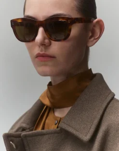 Pomandère Blouses, Chemises-Cotton and silk chiffon blouse Chocolat