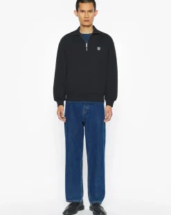 Maison Kitsuné Sweats-Cotton Comfort Half Zip Sweatshirt Noir