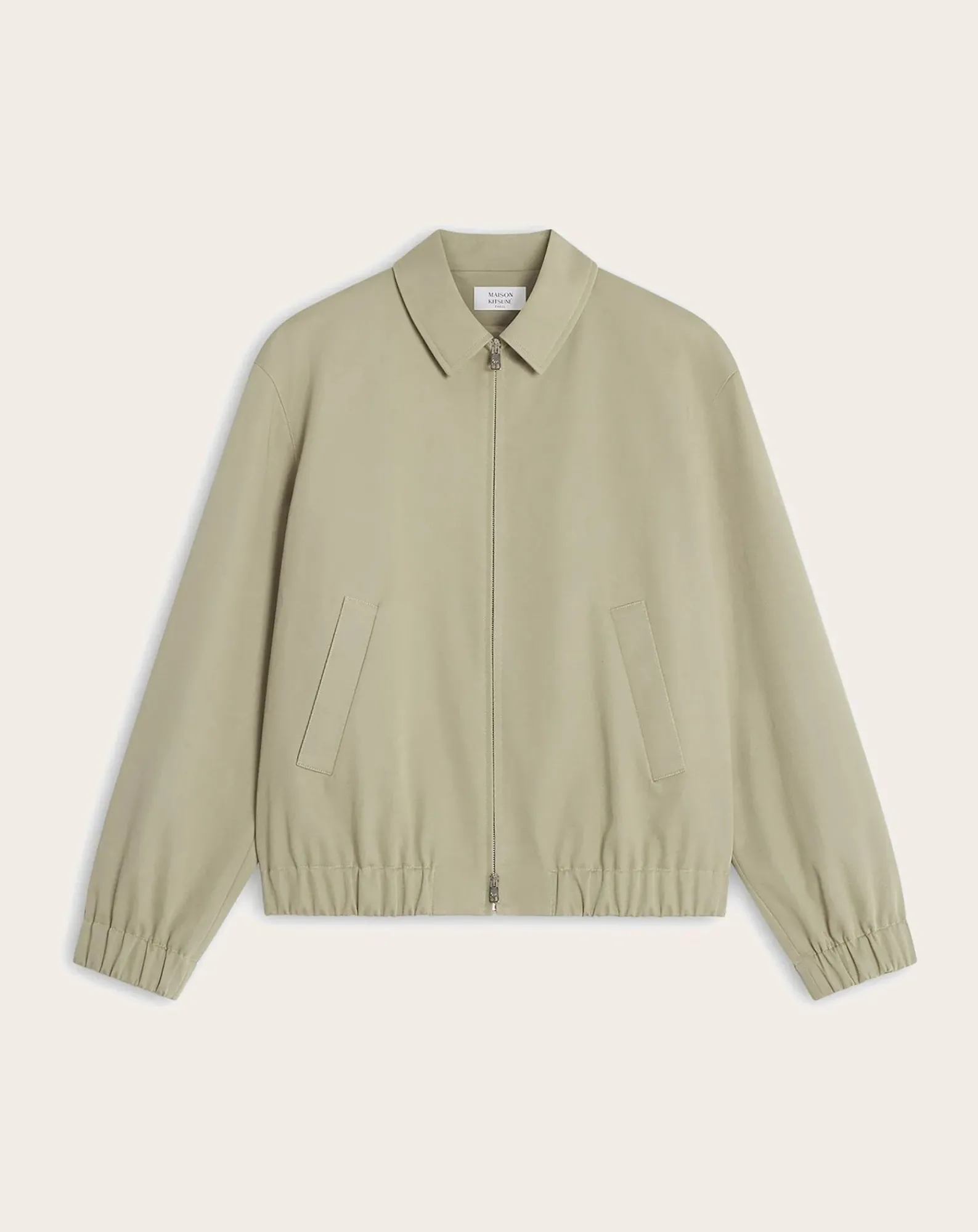 Maison Kitsuné Vestes, Manteaux-Cotton Elasticated Zip Jacket Beige
