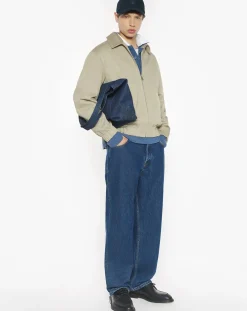 Maison Kitsuné Vestes, Manteaux-Cotton Elasticated Zip Jacket Beige