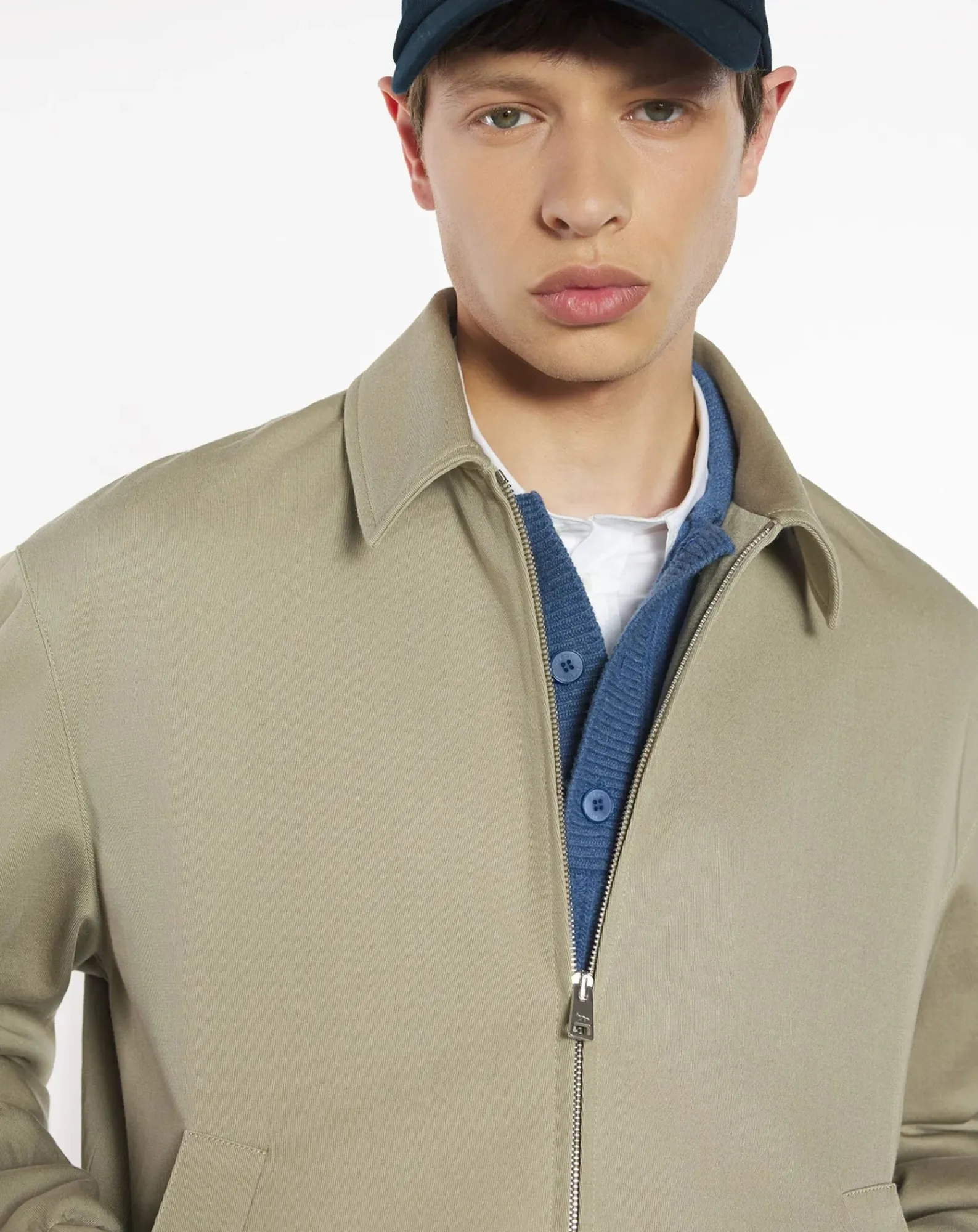 Maison Kitsuné Vestes, Manteaux-Cotton Elasticated Zip Jacket Beige