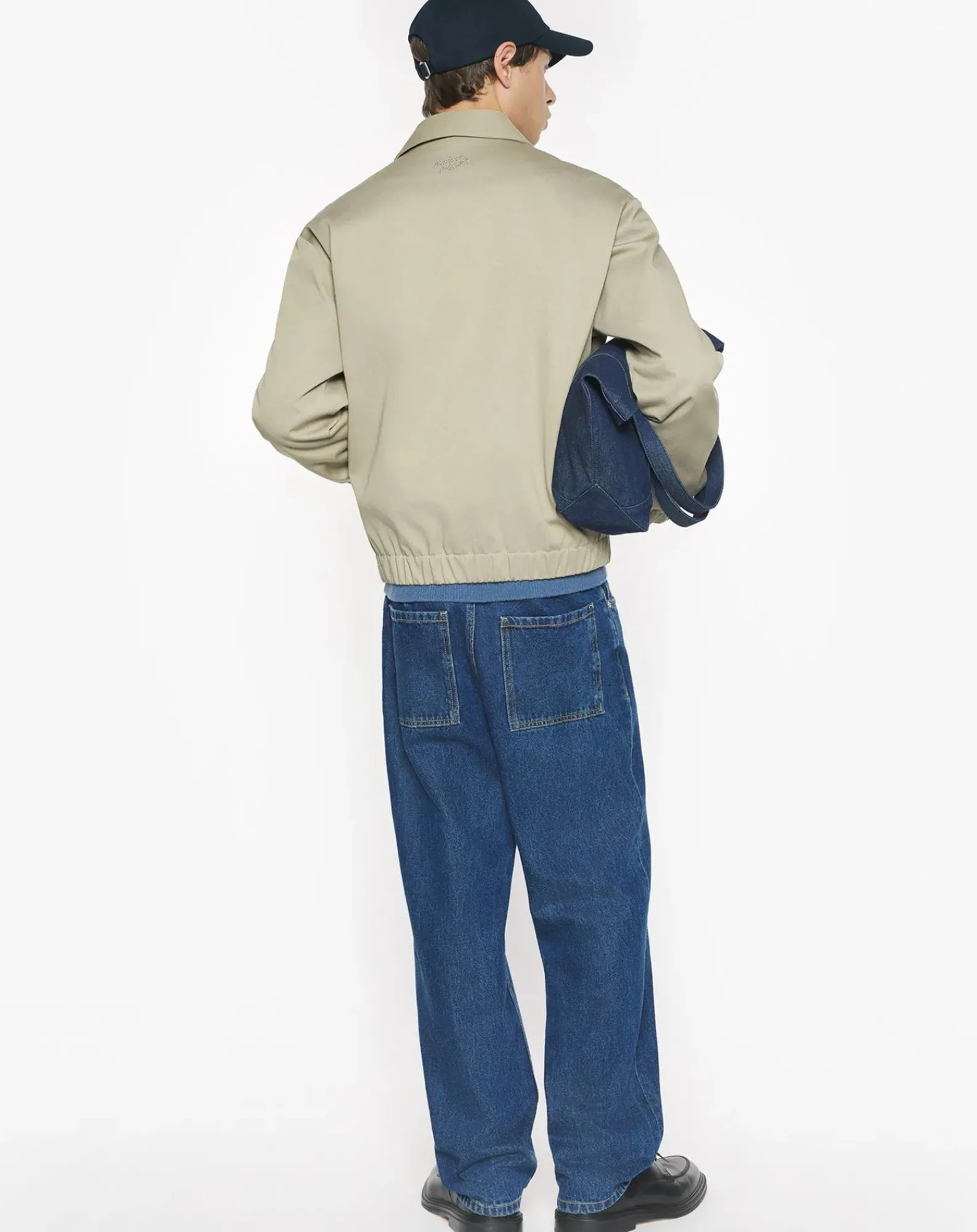 Maison Kitsuné Vestes, Manteaux-Cotton Elasticated Zip Jacket Beige