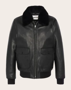 Schott Vestes, Manteaux-Cowhide Leather Pilot Jacket Black