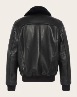 Schott Vestes, Manteaux-Cowhide Leather Pilot Jacket Black