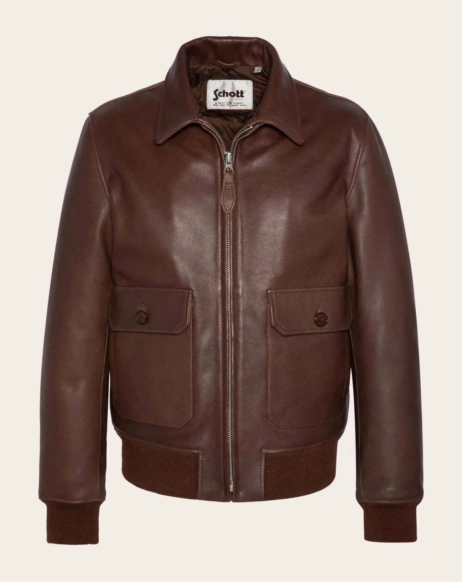 Schott Vestes, Manteaux-Cowhide Leather Pilot Jacket Marron