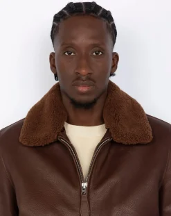 Schott Vestes, Manteaux-Cowhide Leather Pilot Jacket Marron