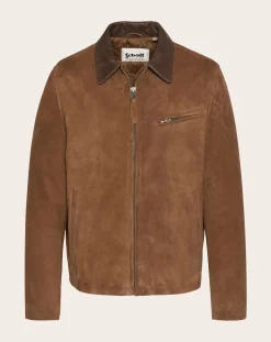 Schott Vestes, Manteaux-Cowhide Leather Worker Jacket Marron
