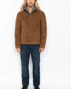 Schott Vestes, Manteaux-Cowhide Leather Worker Jacket Marron