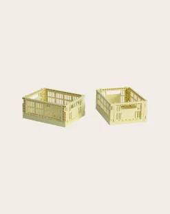 Hay Rangements-Crate collapsible crates - Set of 2 Jaune pâle