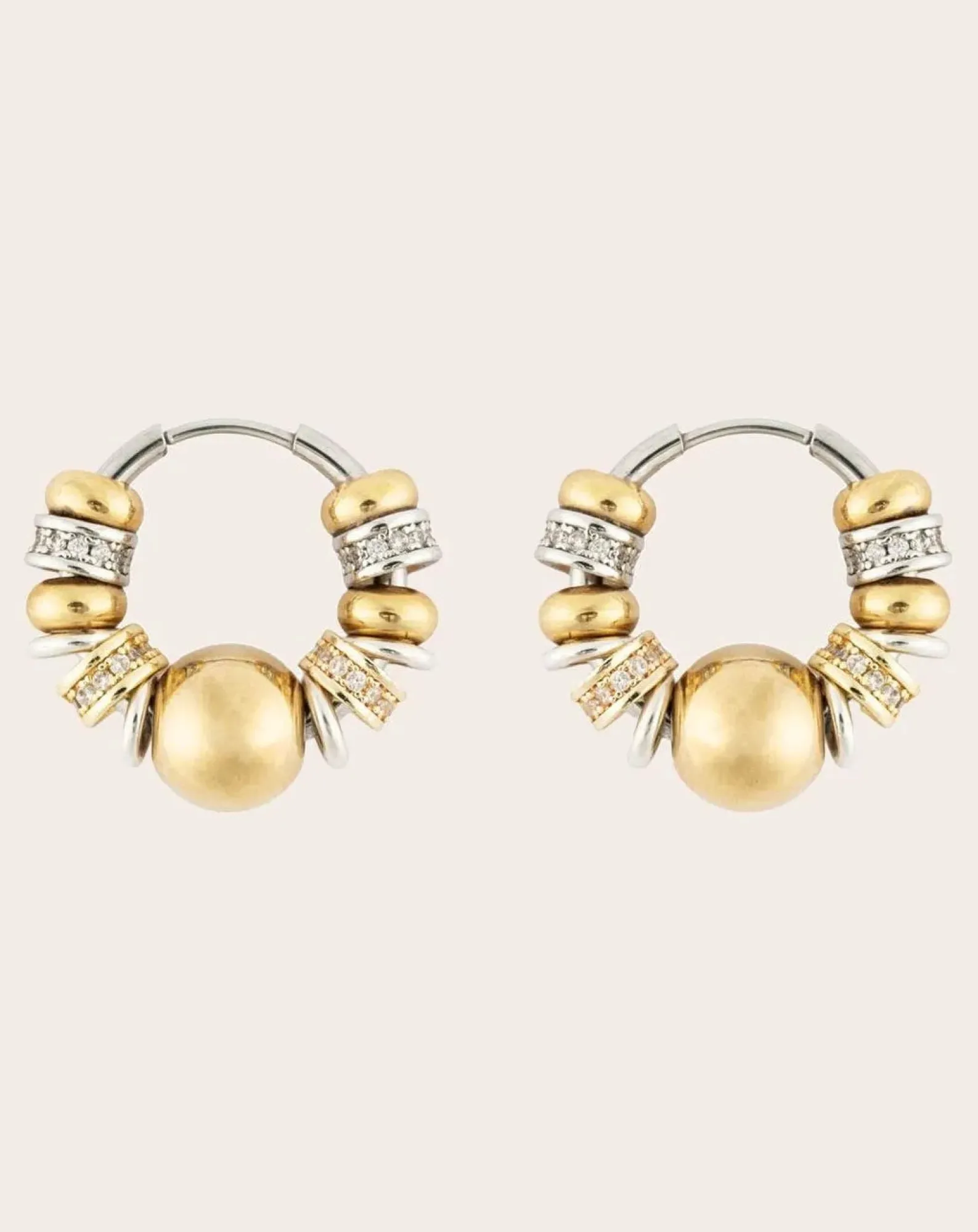 Sigal Boucles D'Oreilles-Créoles Bubble Shiny Doré/Argenté