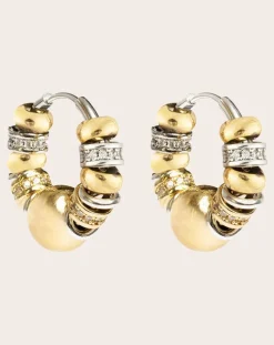 Sigal Boucles D'Oreilles-Créoles Bubble Shiny Doré/Argenté