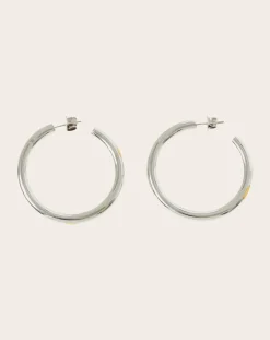 Misho Boucles D'Oreilles-Créoles Hollow Argenté