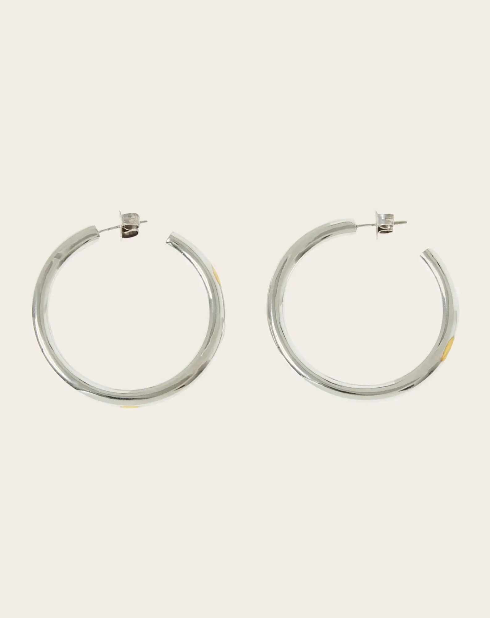 Misho Boucles D'Oreilles-Créoles Hollow Argenté