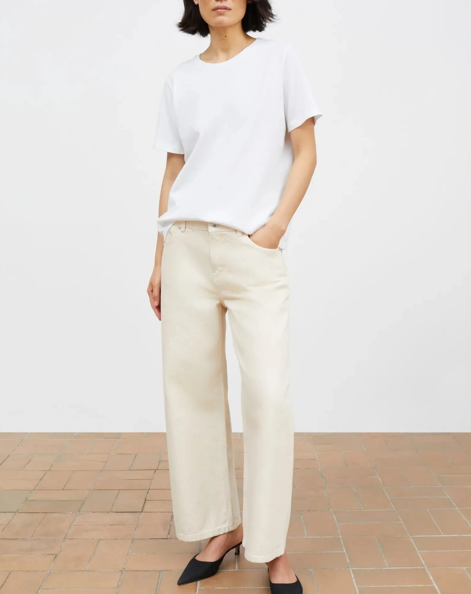 Skall Studio Pantalons, Jeans-Crop Taylor Organic Cotton Jeans Ecru