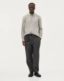 Noyoco Chemises-Curtis Grey checks Cotton Long Sleeve Shirt Gris