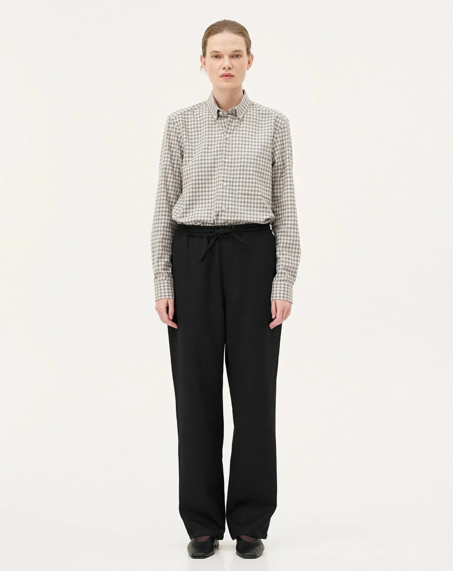 Noyoco Chemises-Curtis Grey checks Cotton Long Sleeve Shirt Gris