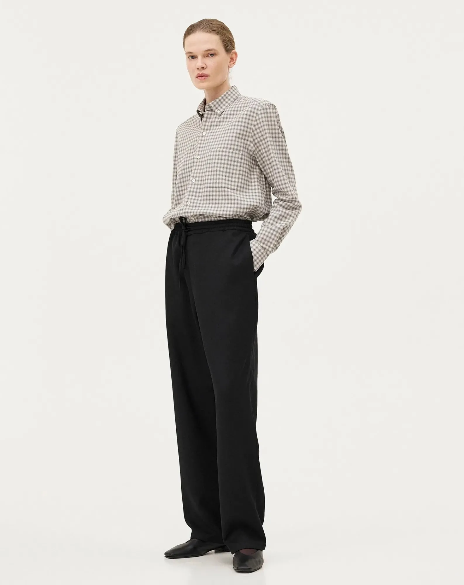 Noyoco Chemises-Curtis Grey checks Cotton Long Sleeve Shirt Gris