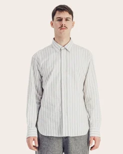 Parages Chemises-Daily Striped Cotton Poplin Shirt Blanc