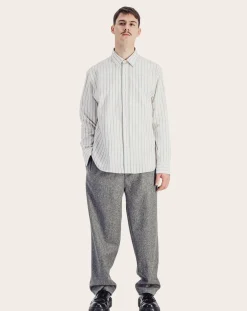 Parages Chemises-Daily Striped Cotton Poplin Shirt Blanc