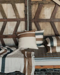 Libeco Coussins|Coussins-Dakota Stripe cushion cover Ecru