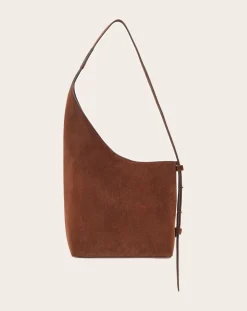 Aesther Ekme Sacs À Main-Demi Lune handbag in suede leather Marron