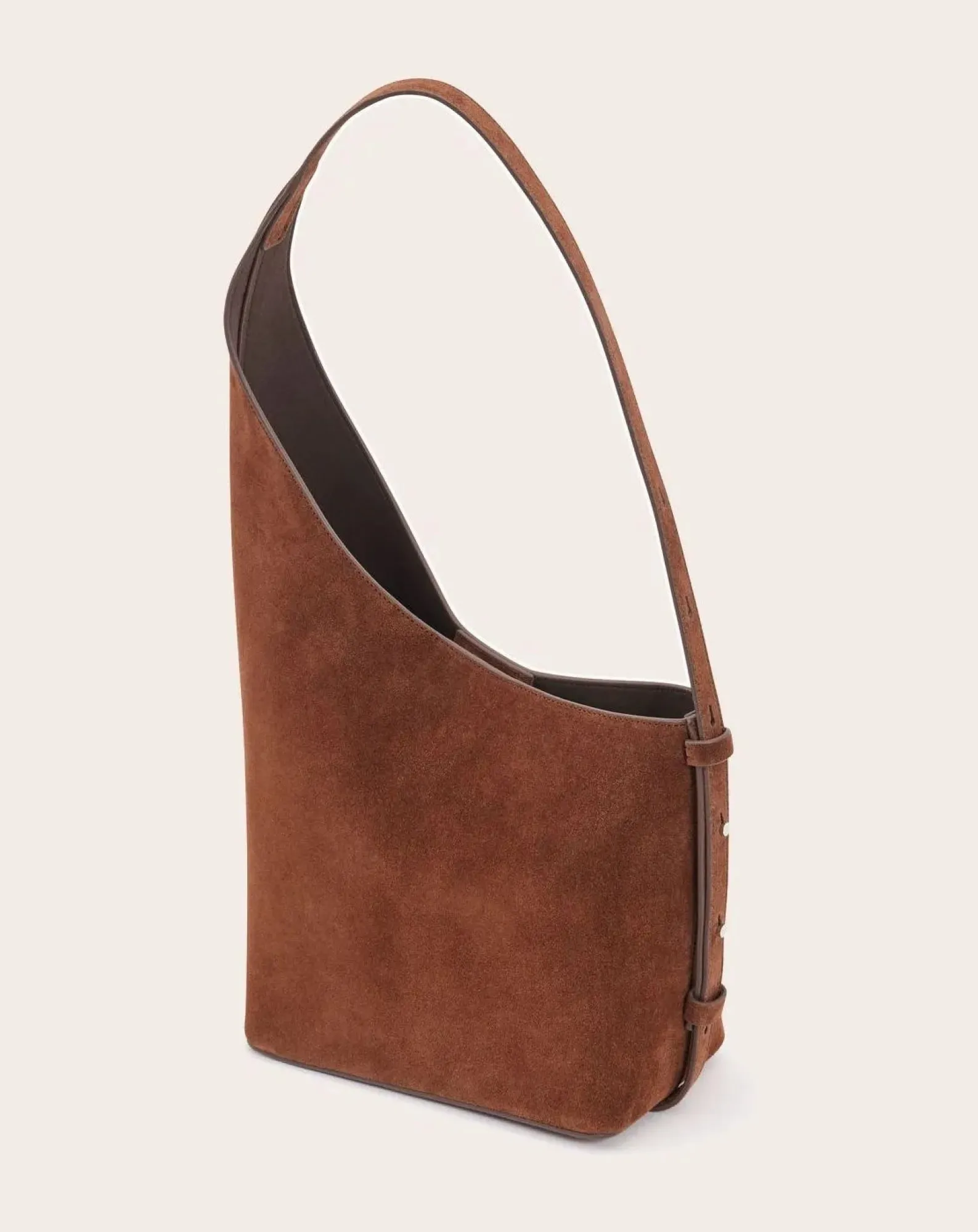 Aesther Ekme Sacs À Main-Demi Lune handbag in suede leather Marron