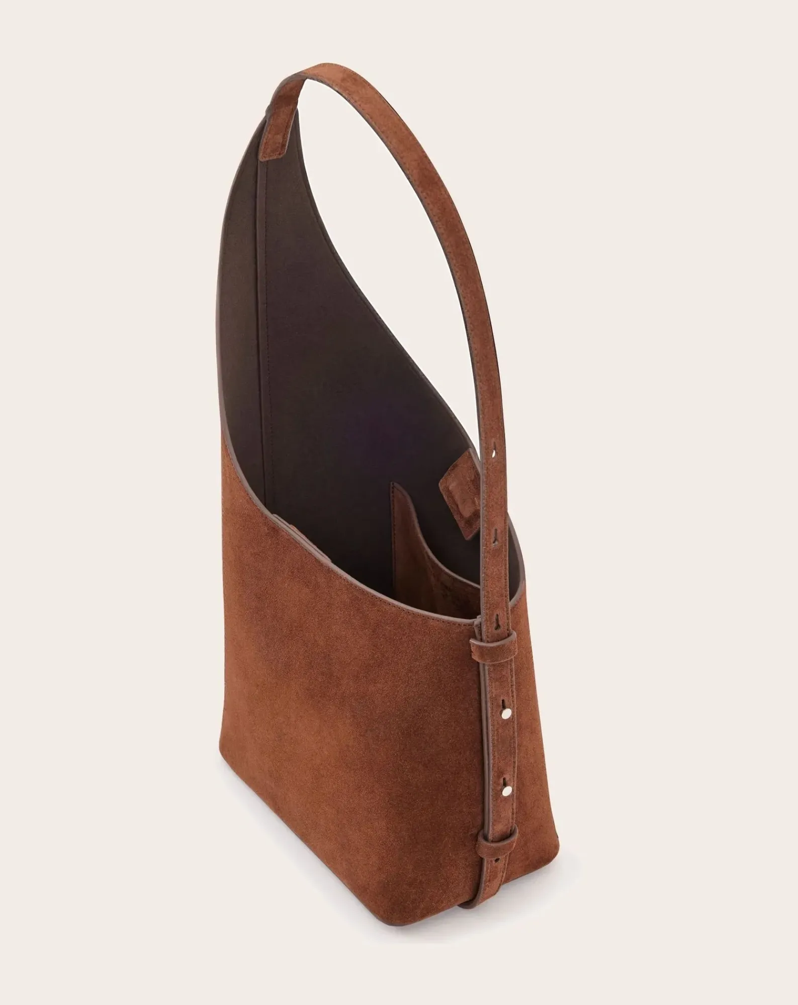 Aesther Ekme Sacs À Main-Demi Lune handbag in suede leather Marron