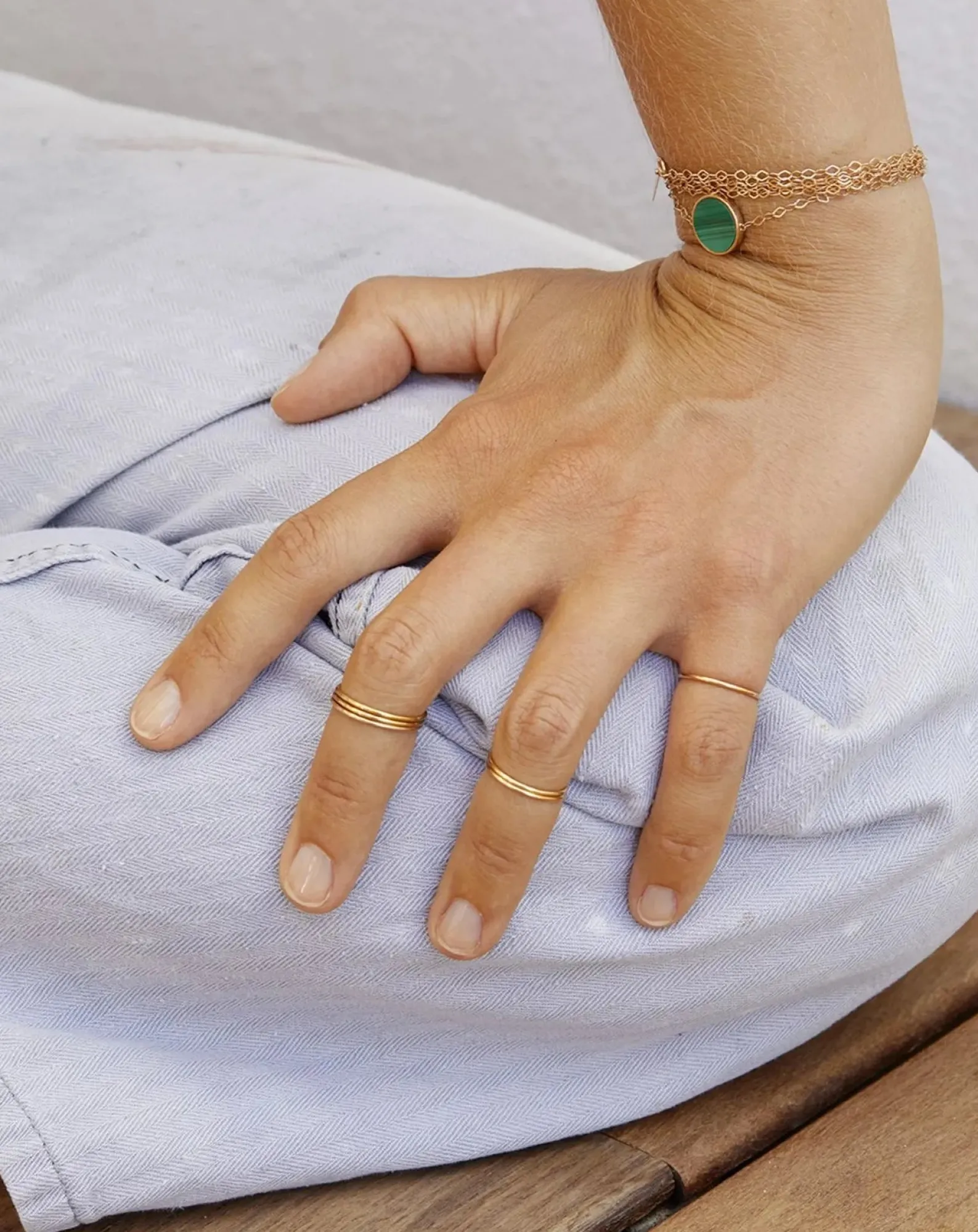 Ginette NY Bracelets-Disc Mini Ever bracelet Malachite