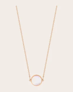 Ginette NY Colliers-Disc Mini Ever necklace Nacre Rose