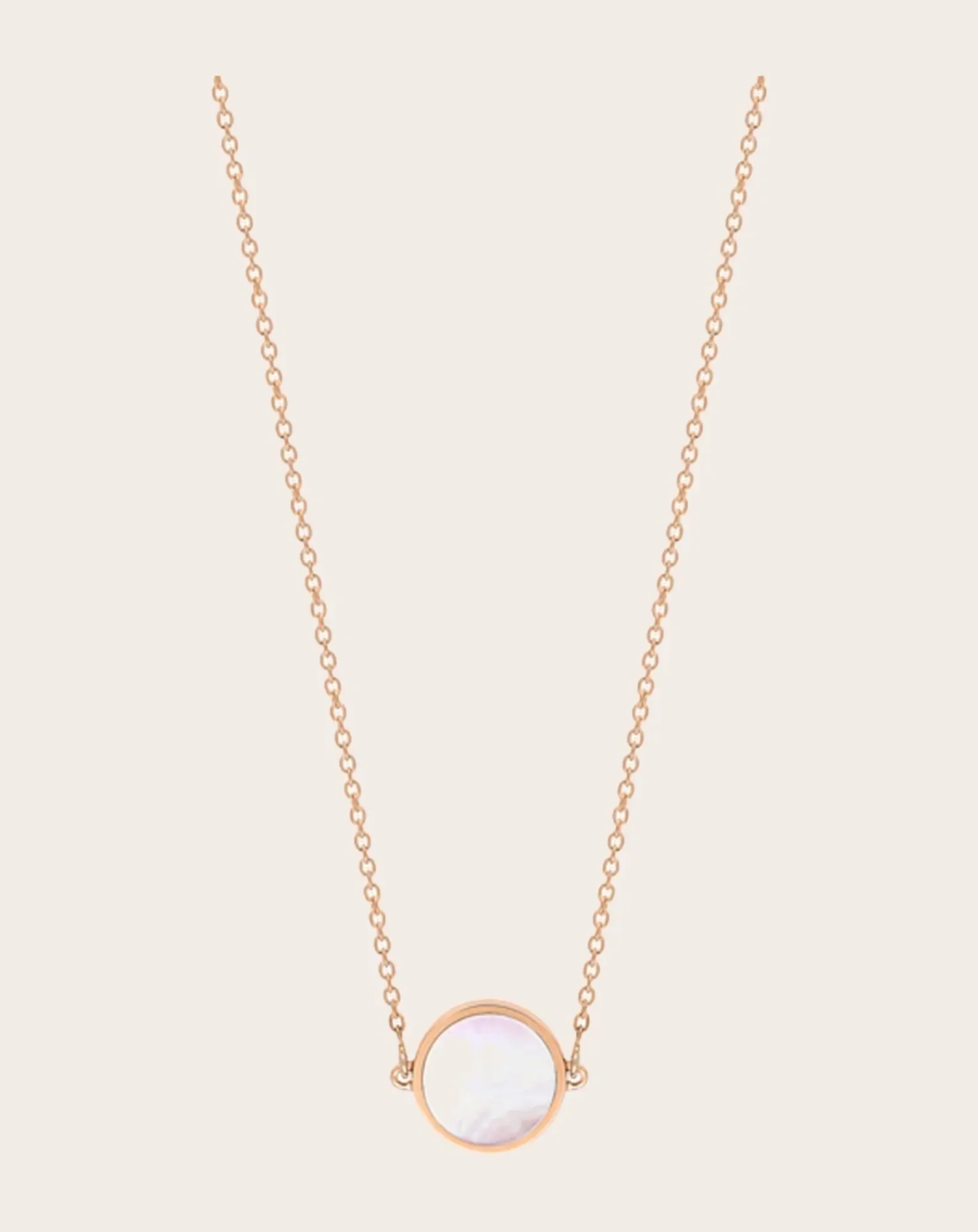 Ginette NY Colliers-Disc Mini Ever necklace Nacre Rose
