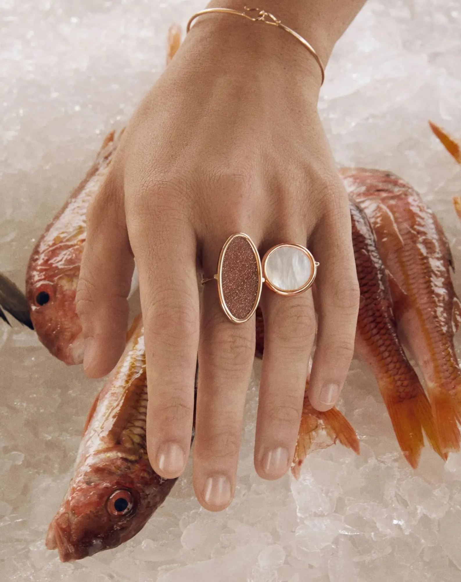 Ginette NY Bagues-Disc ring Nacre