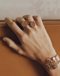 Ginette NY Bagues-Disc ring Gold Sandstone