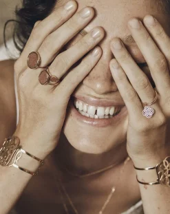 Ginette NY Bagues-Disc ring Gold Sandstone