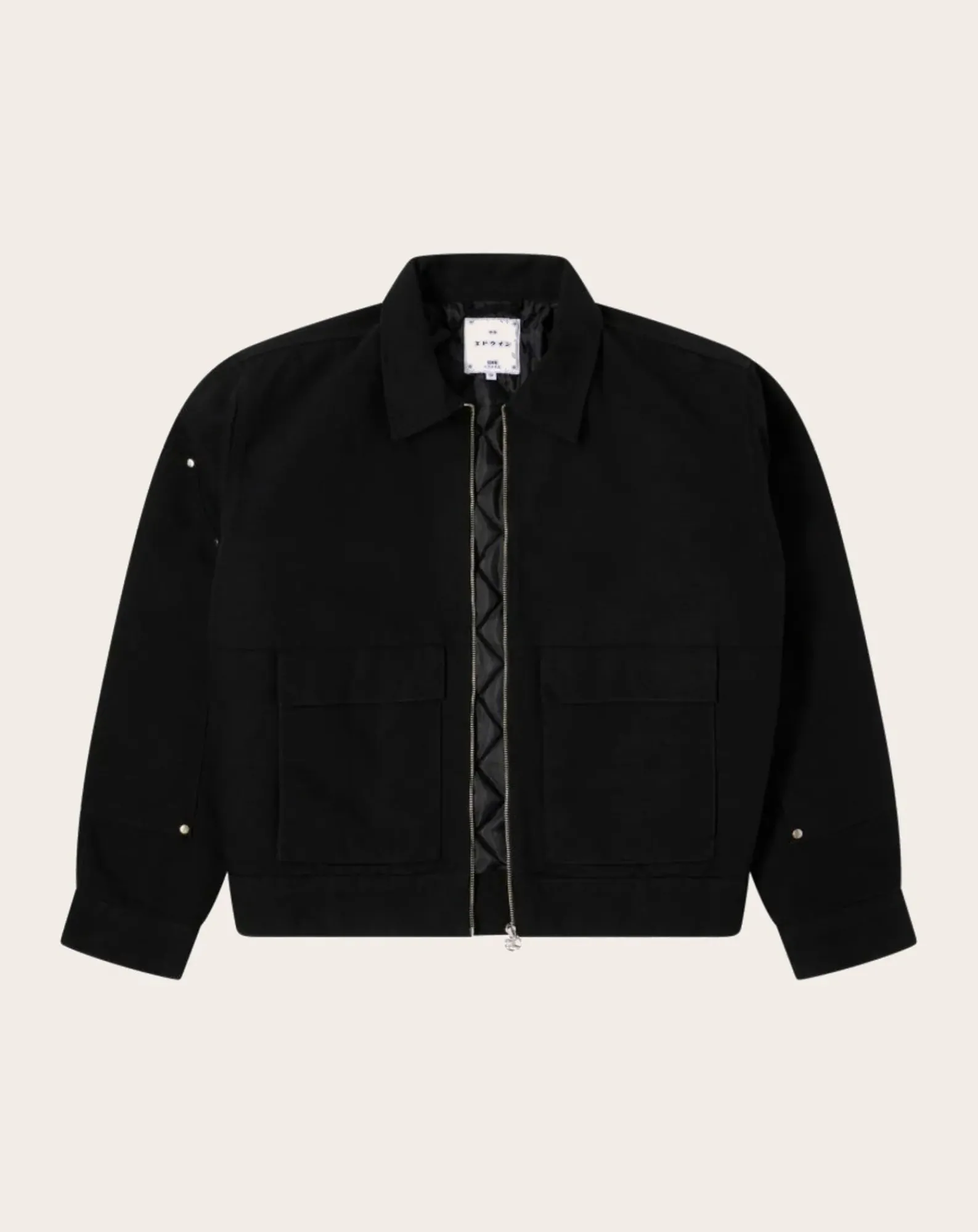 Edwin Vestes, Manteaux-Dogma Work Jacket Cotton Zip Jacket Noir