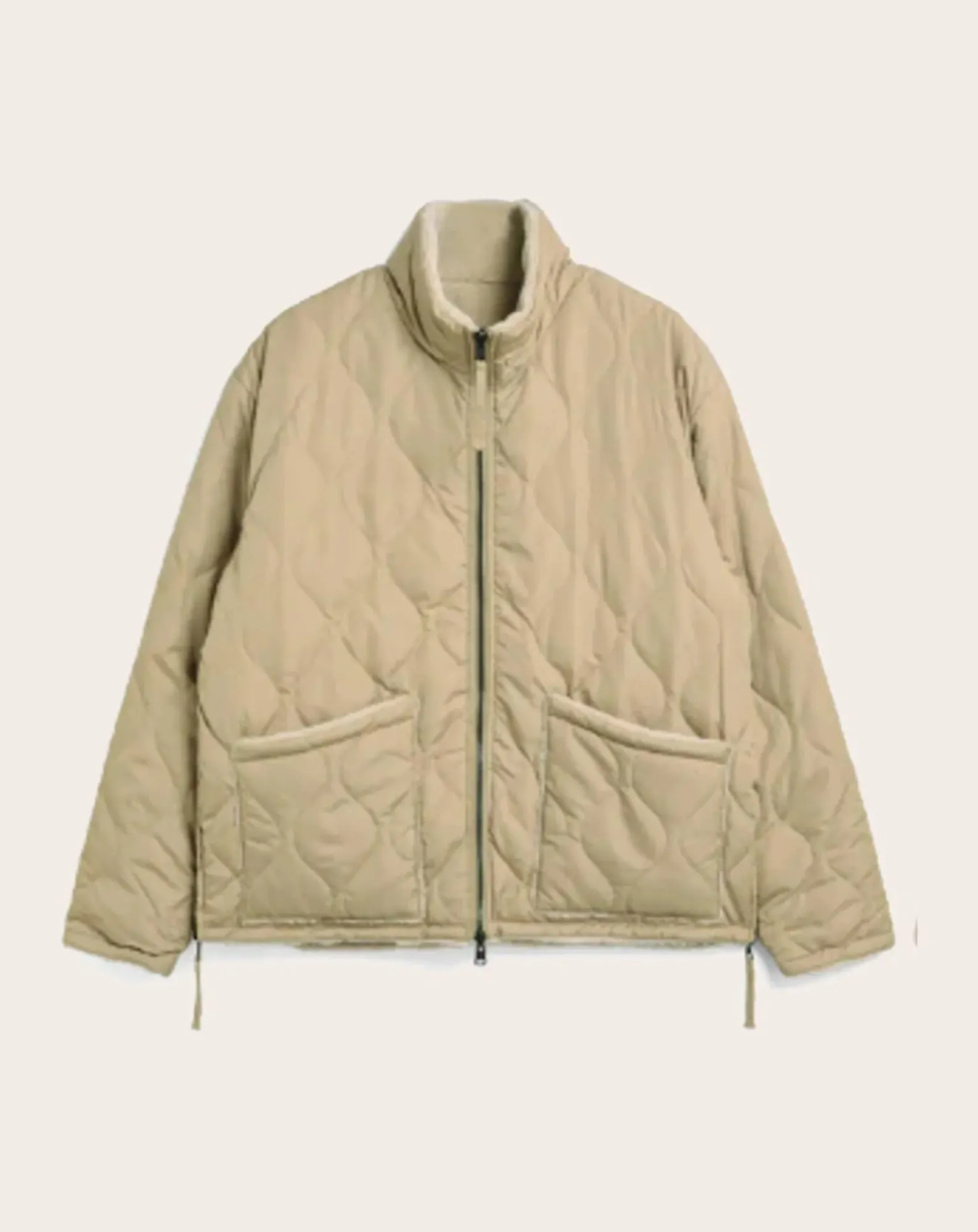 Taion Vestes, Manteaux-Doudoune Military Riversible HI Neck Down Vest Beige