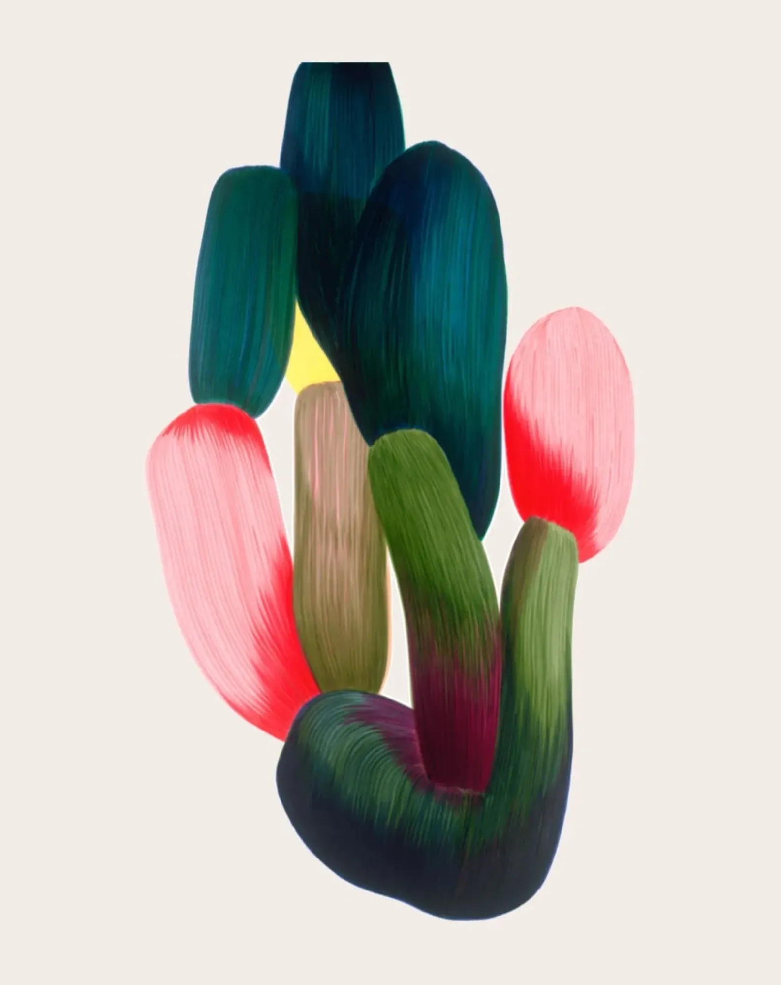 The Wrong Shop Décoration Murale, Papier-Peint-Drawing 15 Ronan Bouroullec Vert