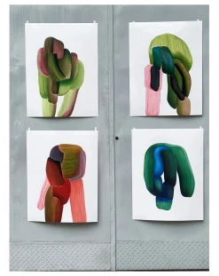 The Wrong Shop Décoration Murale, Papier-Peint-Drawing 17 Ronan Bouroullec Vert